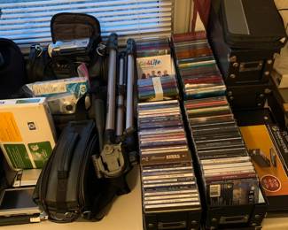 CD's; tripod; office supplies