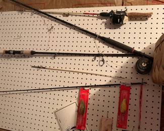 Fishing lures, rods and reels; UGA