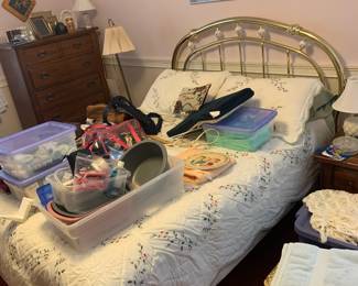 Adjustable bed; brass bed