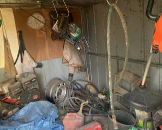 Tools and hardware; inside the outbuilding