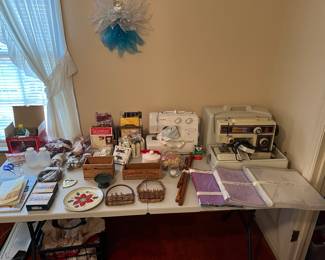 Sewing machines; scrapbooking supplies; Christmas decor
