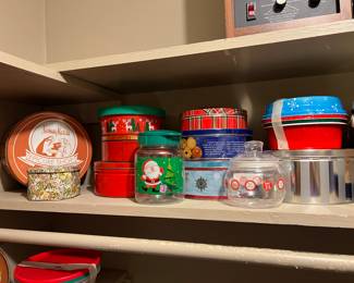 Christmas and vintage tins