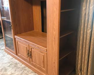 Small vintage entertainment center, or could be repurposed into a nice book shelf or display shelf.