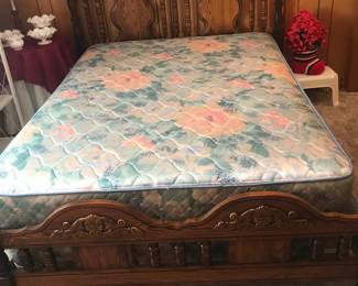 Pretty full size bed. The headboard is actually queen sizebut has been adapted to the smaller rail assembly.