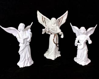 BEEM925 Lenox Mikasa Angel Figurines 1 Mikasa, fine China FK001/700 Holiday Elegance angel figurine. 2 Lenox, fine bone China 1996 limited edition angel figurines.