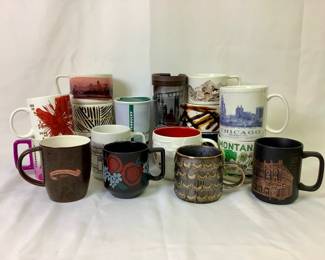 JOSW202 Starbucks Collectable Mugs Travel Mugs All different kind of sizes and colors. Some are made with bone China, ceramic, or porcelain. There is a 2015 Mermaid glitter anniversary mug.