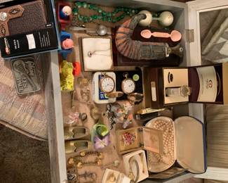 Olathe pocket watches, jewelry, and other showcase items