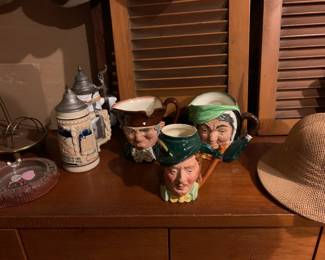 Olathe large German Toby mugs and German steins