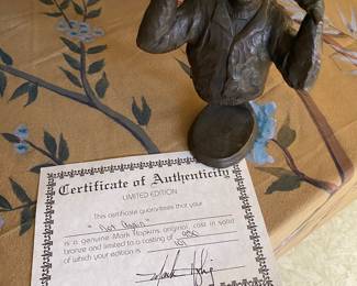 Mark Hopkins signed statue 