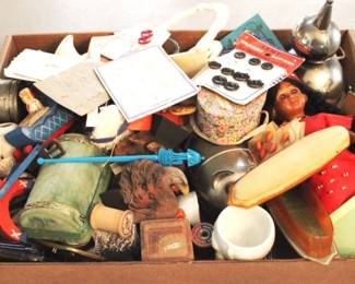 821 - Tray Lot of Assorted Items Buttons, Craft items, etc.
