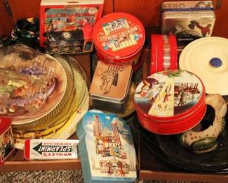 586 - Tray Lot of Assorted Items Tins
