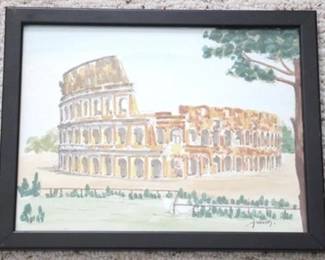 225 - Framed Watercolor - signed 10.5 x 13
