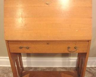 331 - Vintage slant front desk with gallery 25 x 30 x 9
