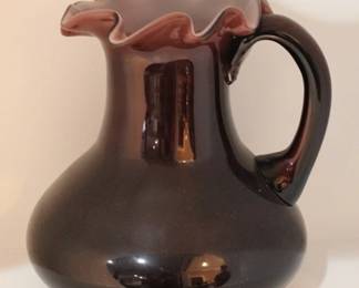 750 - Art glass cased pitcher, 6.5"
