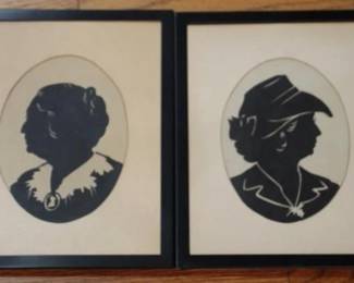 784 - 2 Vintage silhouettes, 10.5 x 8.5

