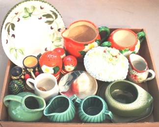 839 - Tray Lot of Assorted Items Plate, Pitchers, Cream and Sugar etc.
