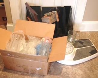 378 - Assorted Items to include Bathroom Scale
