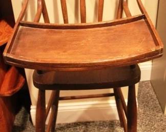 517 - Wooden High Chair with tray 40 x 16.5 x 13 Inches
