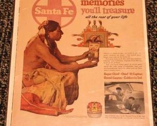 453 - Framed Advertisement - Santa Fe 14 x 11 Inches
