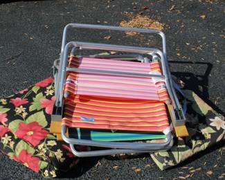 50 - Cushions & Folding Chair Lot
