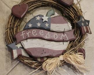 633 - Patriotic grapevine 12" wreath
