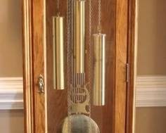 595 - Ridgeway oak grandfather clock, 76 x 16 x 10
