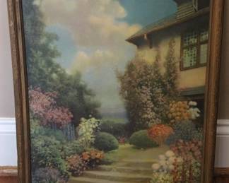 618 - Vintage framed print, 20 x 16
