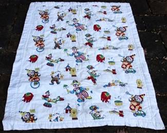 342 - Child's hand stitched quilt - 50 x 34

