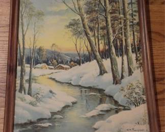 781 - Framed vintage print, 17 x 13
