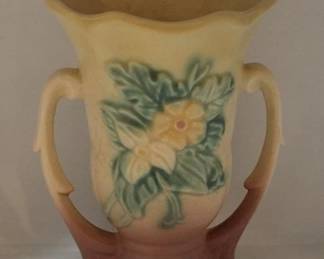 755 - Hull pottery handled 5.5" vase
