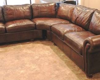 339 - Bernhardt leather sectional sofa 32 x 158 x 22.5
