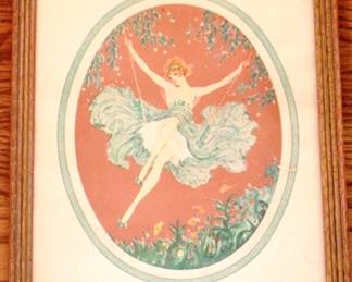 864 - Framed Print (Girl on Swing) 11 x 9 Inch
