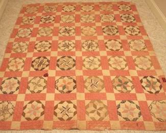 277 - Vintage hand stitched quilt 80 x 65.5
