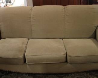 679 - La-Z-Boy upholstered sofa, nail head trim 34 x 81.5 x 23.5

