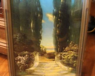 621 - Vintage framed print, 11.5 x 6.5
