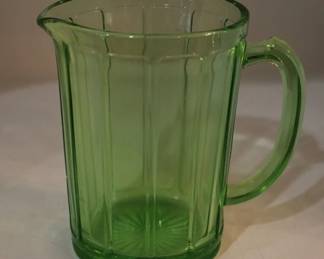 764 - Hazel Atlas Green Depression 6" pitcher
