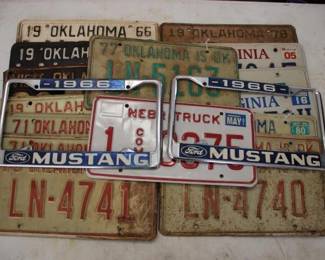 103 - Assorted Vintage License Plates & Frames
