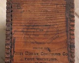705 - Anti Borax Compound Co wood box 5 x 6.5 x 4
