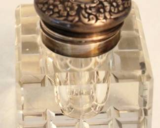826 - .925 Sterling Top Inkwell 3 Inches Tall
