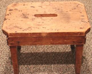 462 - Wood Stool 13 x 12 x 18 Inches
