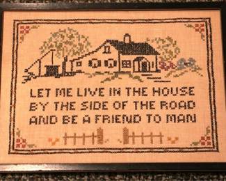 456 - Framed Needlework 10 x 13 Inches
