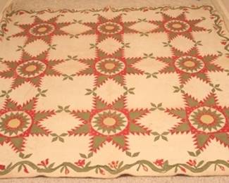 276 - Vintage hand stitched quilt 87 x 83
