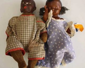 122 - Pair of Antique Dolls 11.5 x 9
