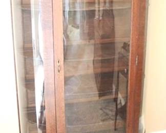 292 - Empire triple curved glass china cabinet 60 x 35.5 x 16.5
