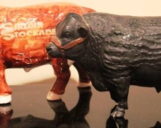 445 - Bull Figures (2) 9.5 Inches Long
