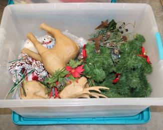 79 - Christmas Items Plastic Tote
