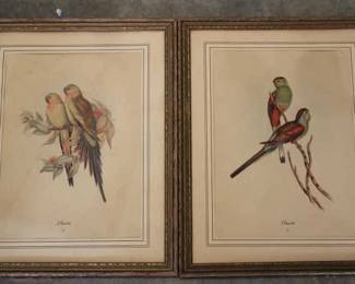 70 - Pair of Framed Bird Prints 15 x 12 ea
