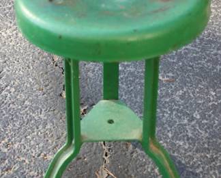 125 - Green Metal Stool 11.5 x 9 inches
