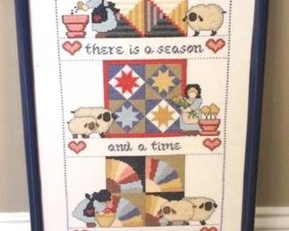 617 - Framed needlepoint, 25 x 11
