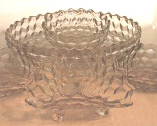 795 - 5pc American Fostoria Glass Items Large Bowl, Nappy etc. Large Bowl, Nappy etc.
